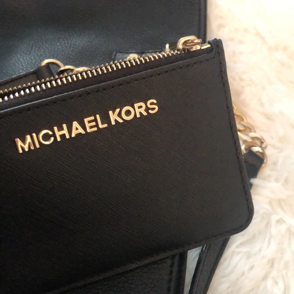 🖤 MK 2 Piece 🖤 Michael Kors Black & Gold Bag & Wallet Set 🖤 Read Description - Picture 14 of 14